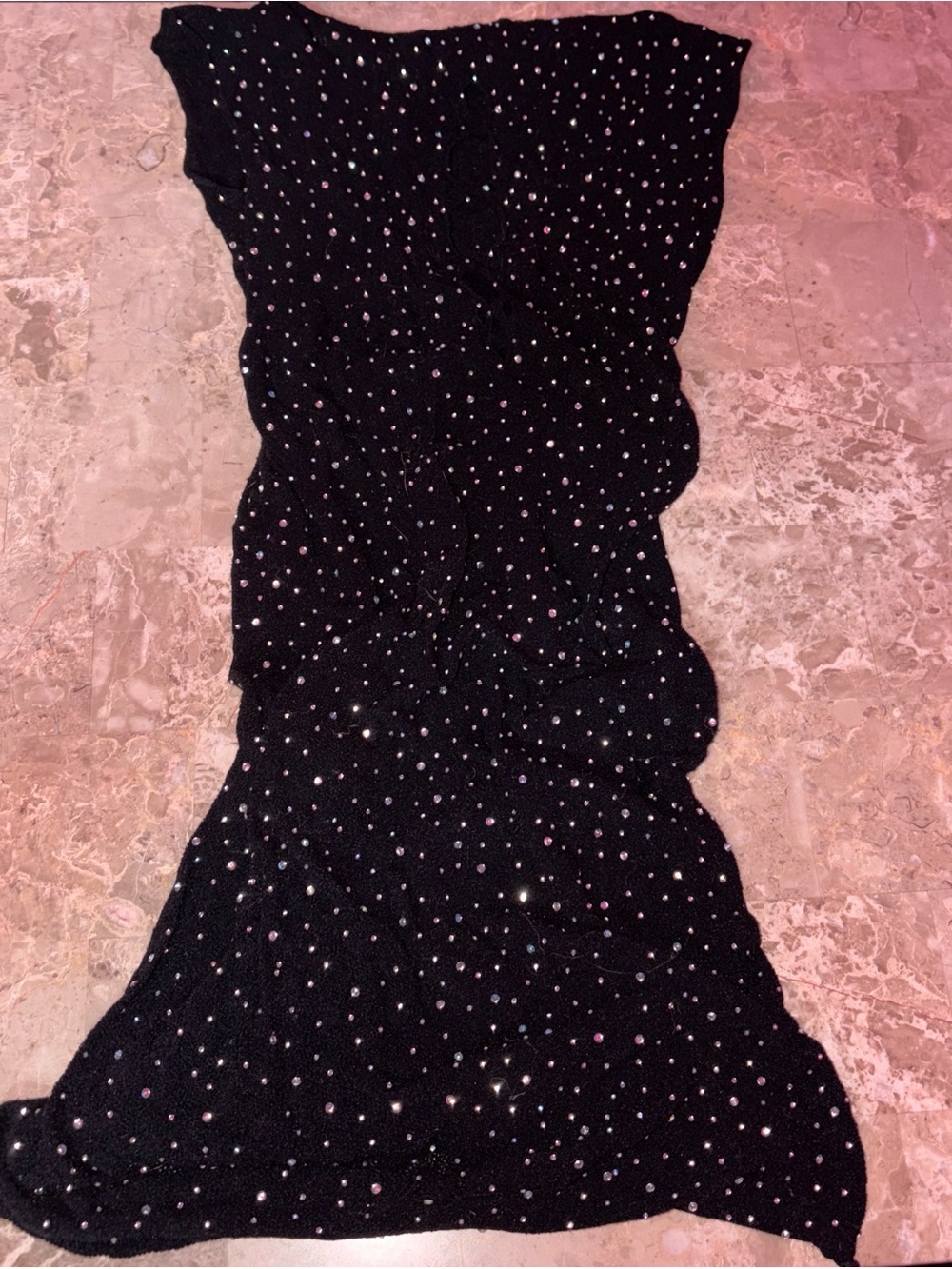 Black Sequin Embellished Sheer Dress